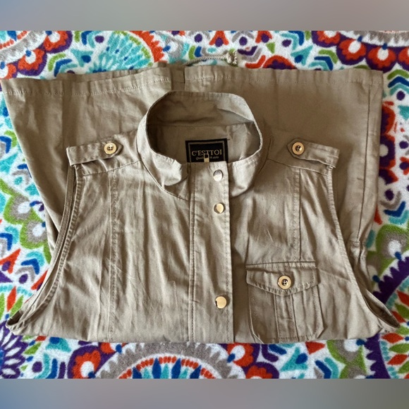 Boston Proper Khaki Utility Vest - Picture 10 of 11